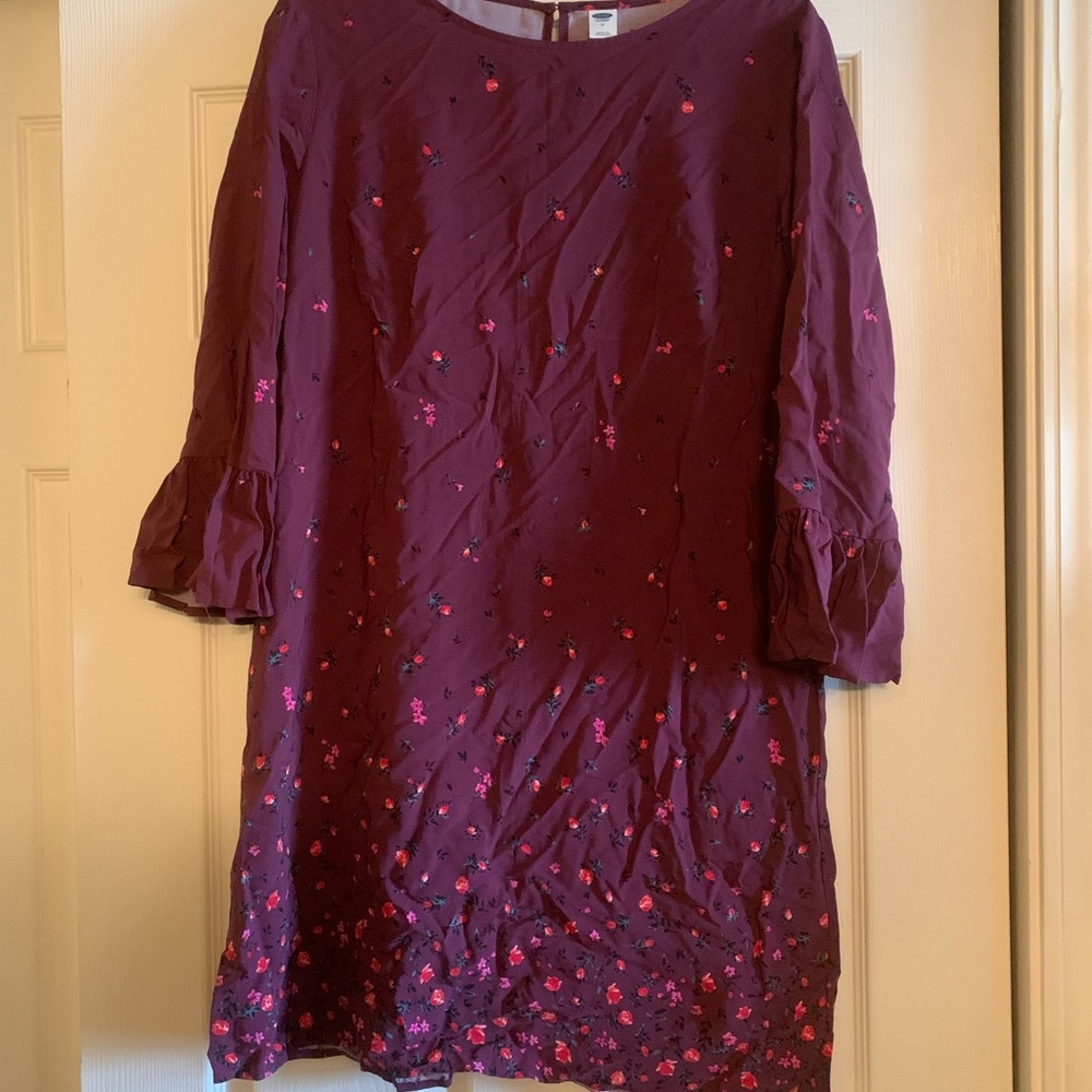 Old Navy Burgundy Floral Dress